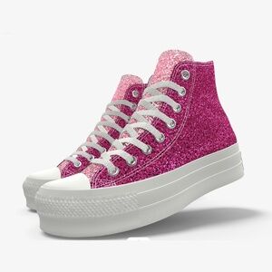 NWOB Converse Chuck Taylor All Star Lift Platform Glitter Hi Top Sneakers 9.5